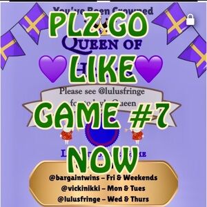 .
   💜♥️💜 
THURSDAYS 
QUEEN IS OVER
         ON
👈GAME #7👉
   💜♥️💜
TYSM EVERY1